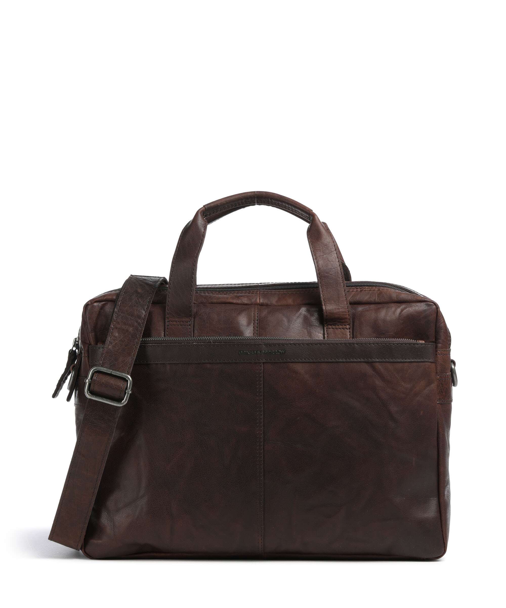 Spikes & Sparrow Bronco Colorado Briefcase dark brown