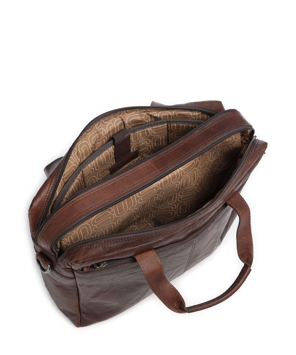 Spikes & Sparrow Bronco Colorado Briefcase dark brown
