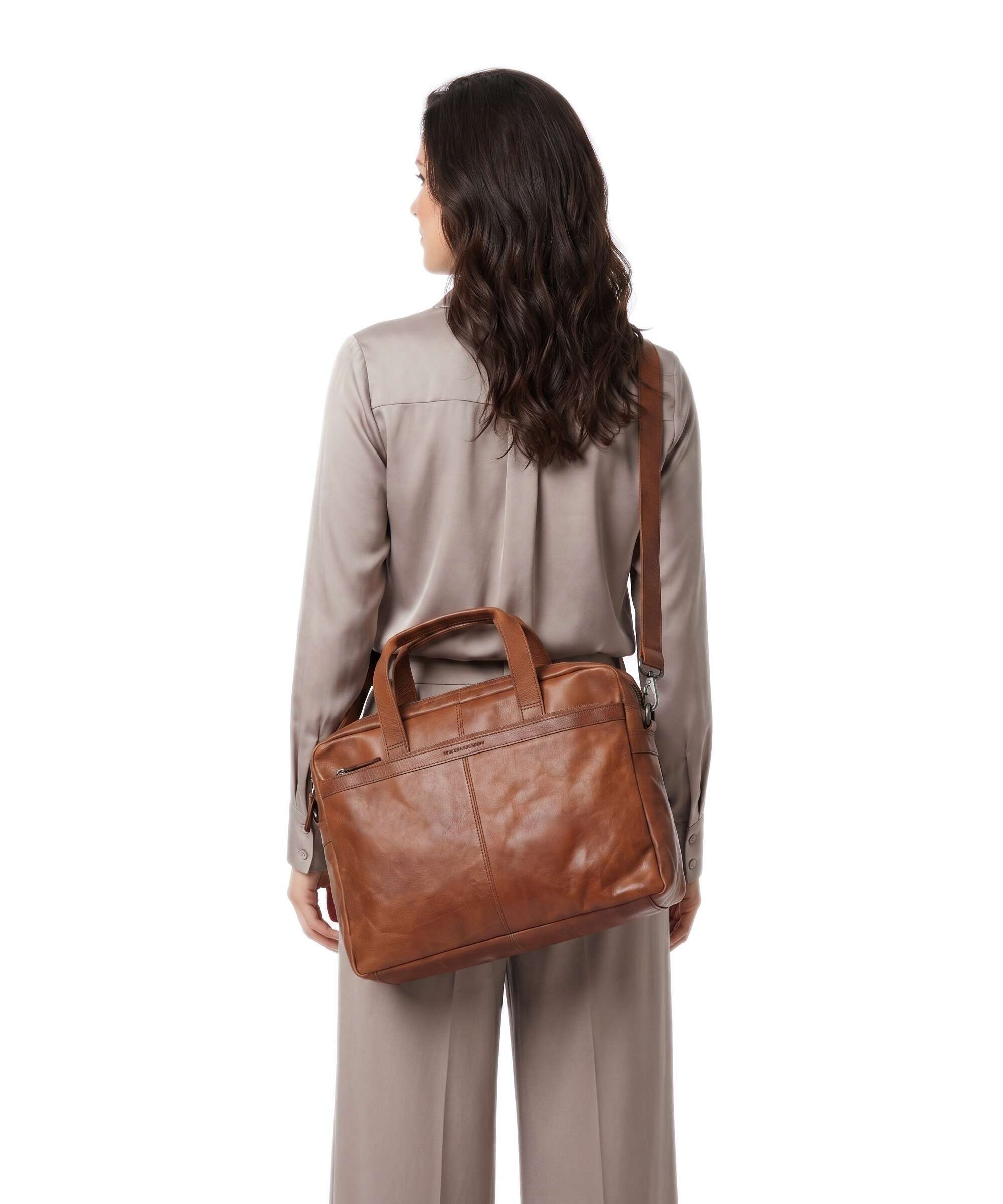 Spikes & Sparrow Bronco Colorado Briefcase brandy