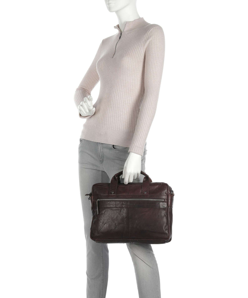 Spikes & Sparrow Bronco Briefcase dark brown