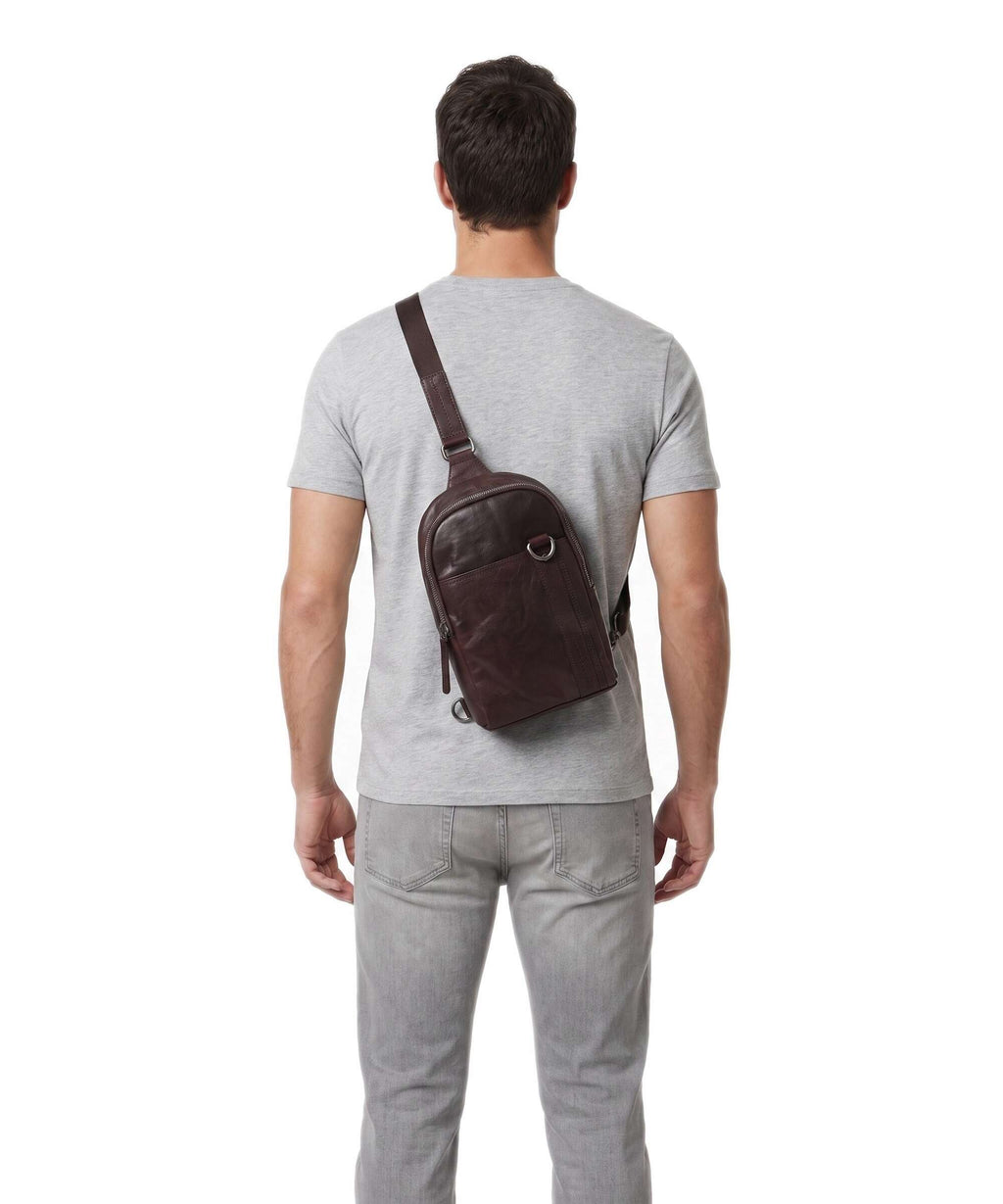Spikes & Sparrow Bronco Washington Sling bag dark brown