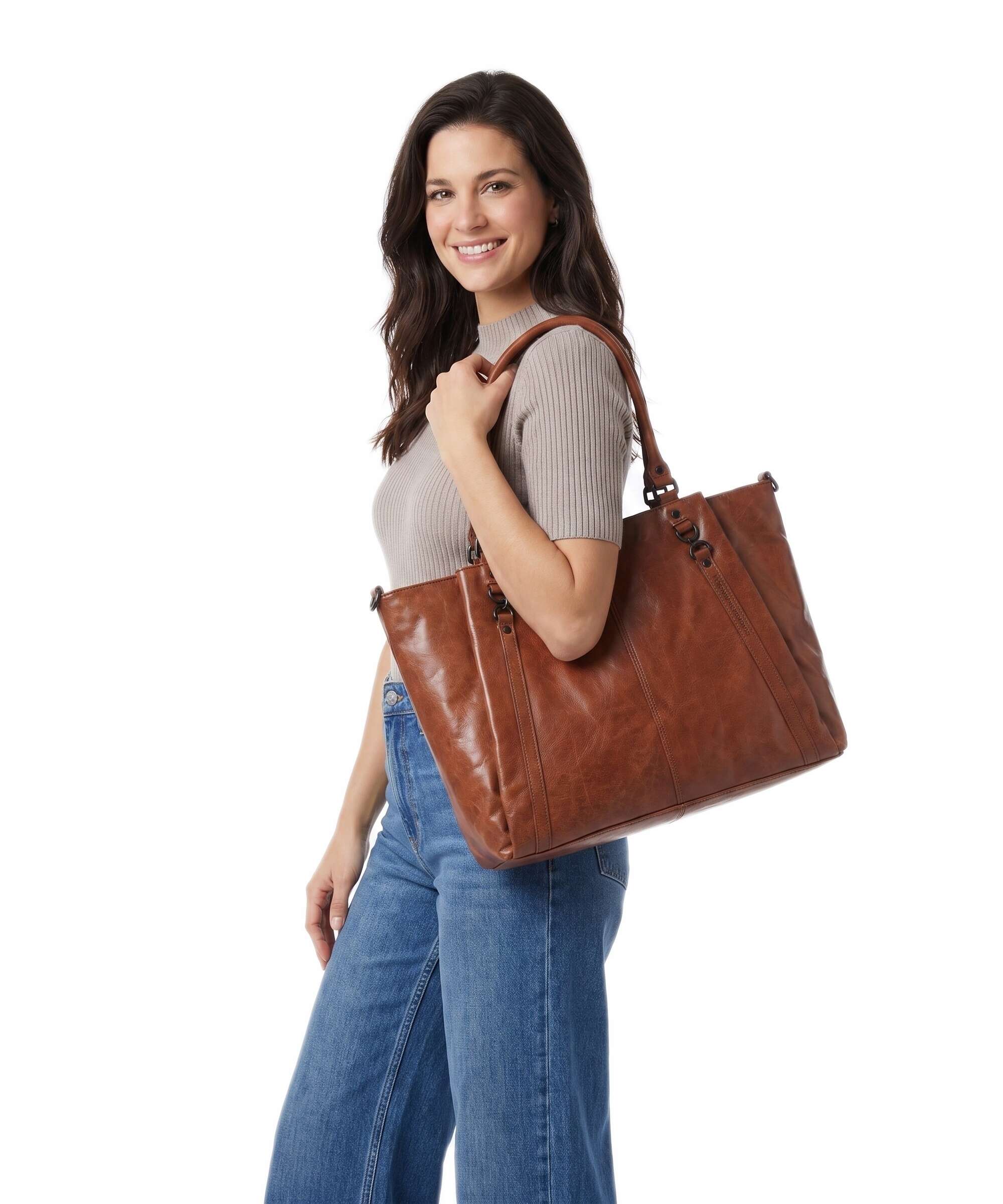 Spikes & Sparrow Bronco Dominique Tote bag brandy