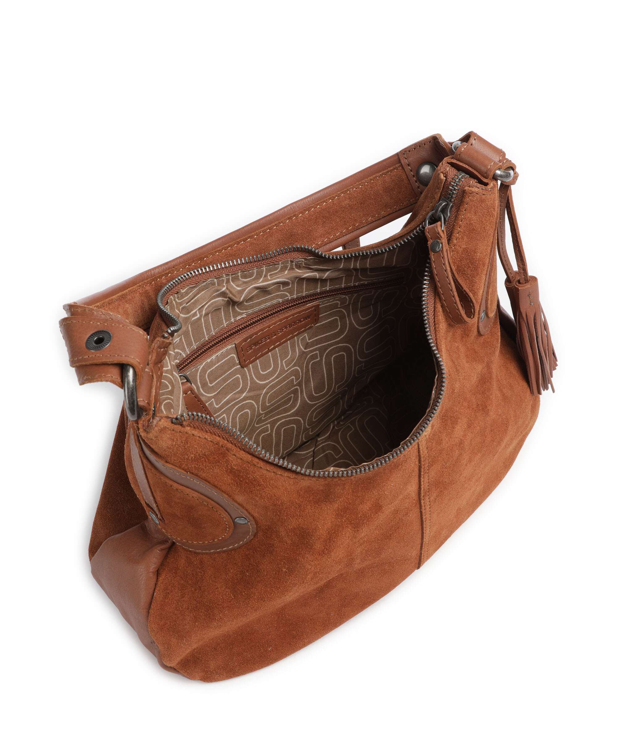 Spikes & Sparrow Suede Mix Anne-Lou Shoulder bag mocca