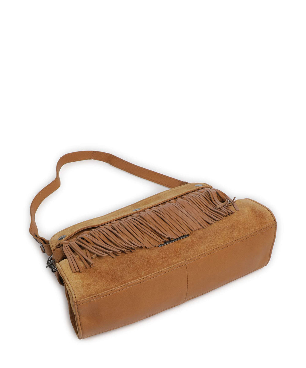 Spikes & Sparrow Suede Mix Madelon Shoulder bag tan