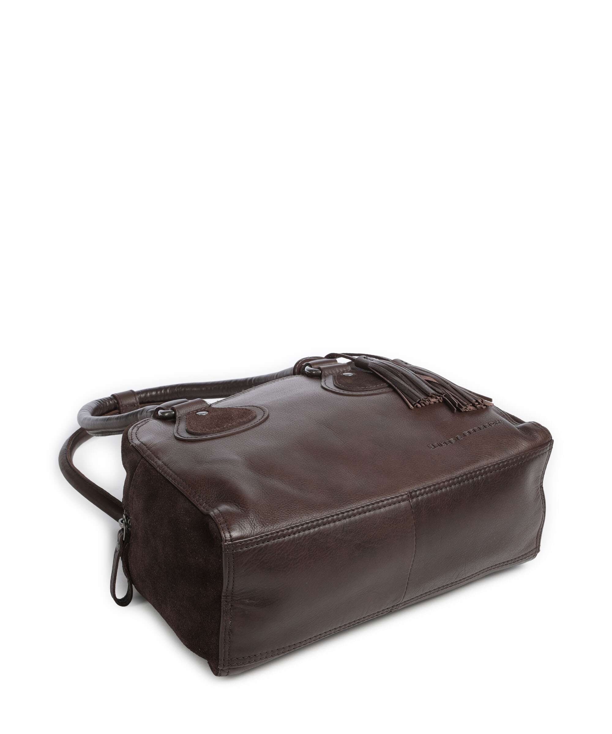 Spikes & Sparrow Suede Mix Sienna Shoulder bag dark brown