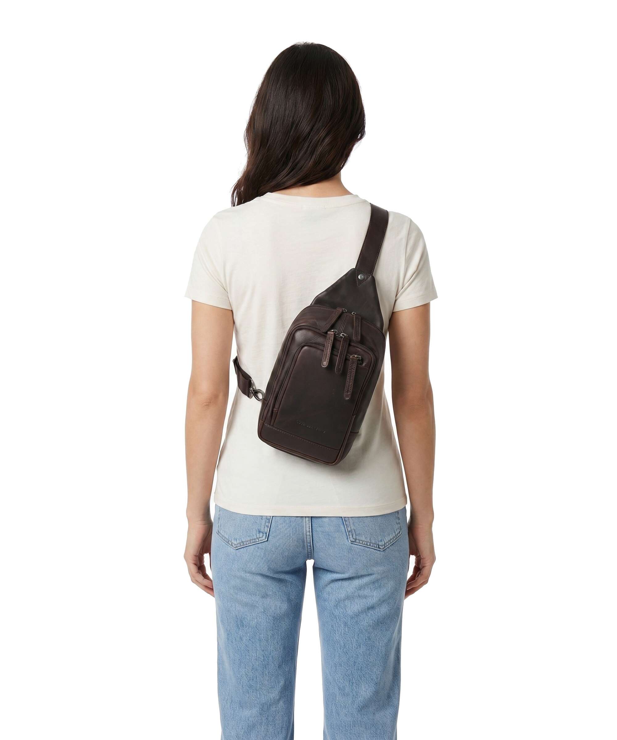 The Chesterfield Brand Cow Wax Pull Up Riga Sling bag brown