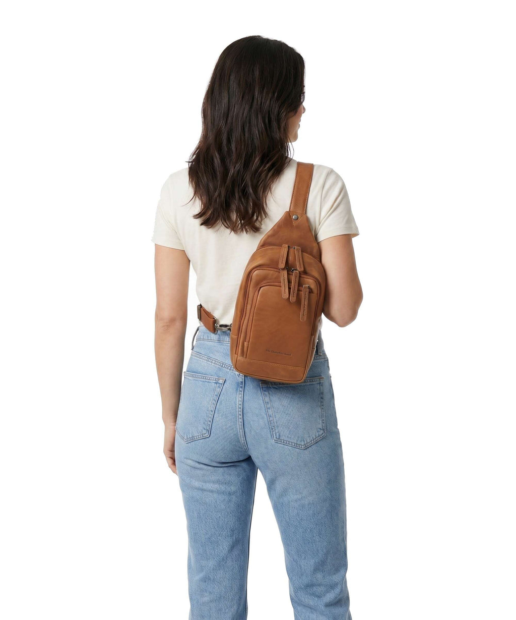 The Chesterfield Brand Wax Pull Up Cow Riga Sling bag cognac