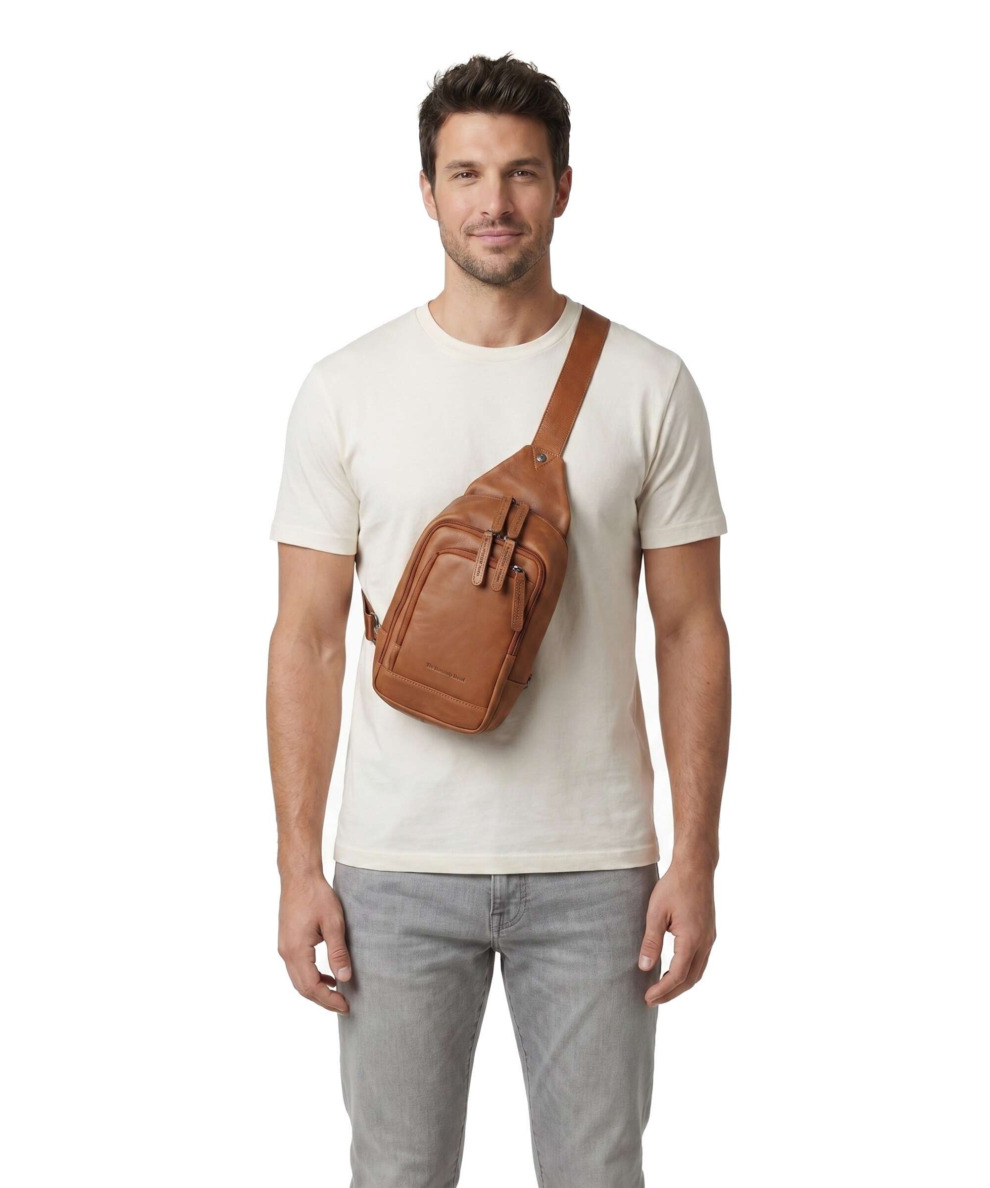 The Chesterfield Brand Wax Pull Up Cow Riga Sling bag cognac