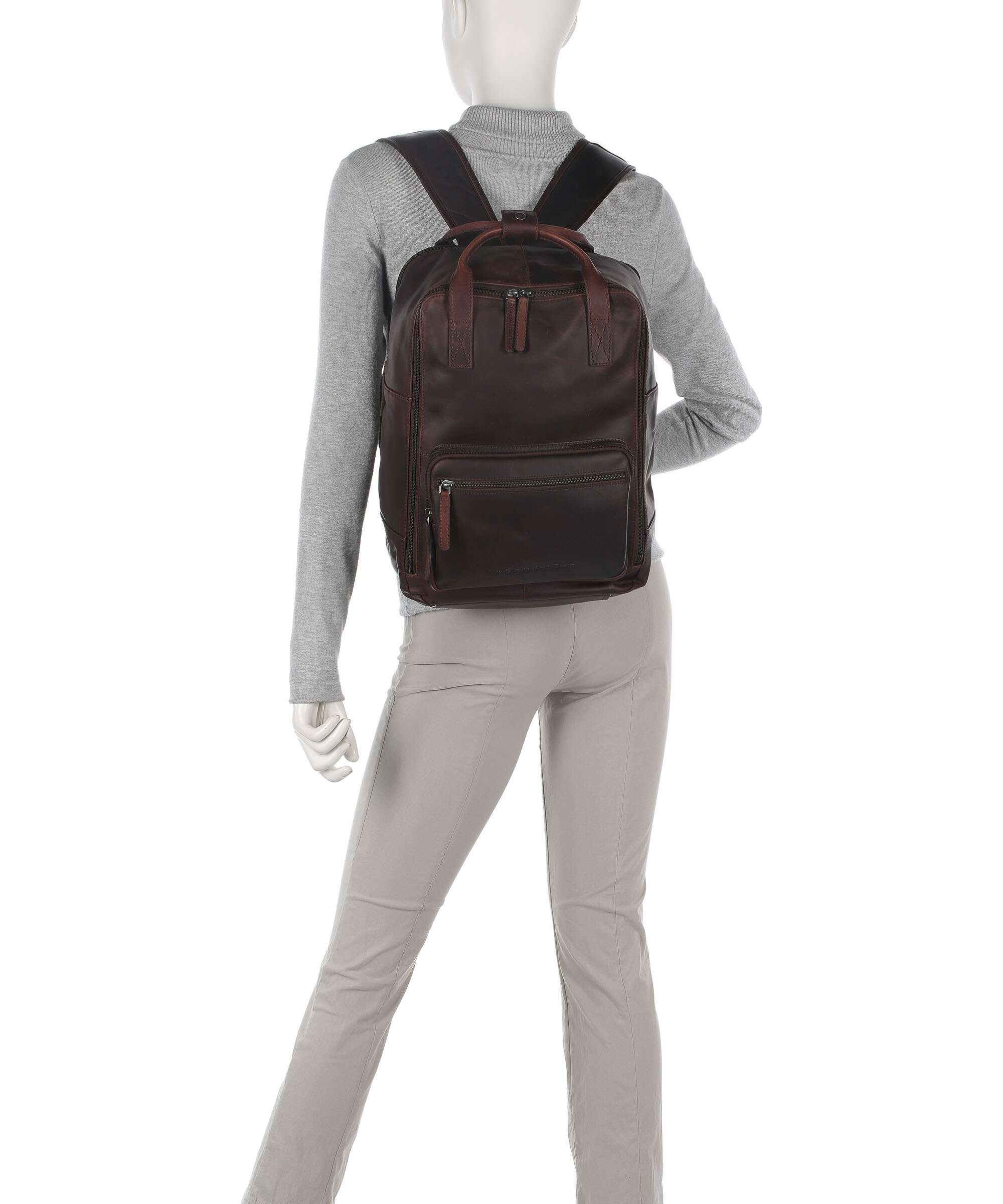 The Chesterfield Brand Cow Wax Pull Up Caicos Backpack brown
