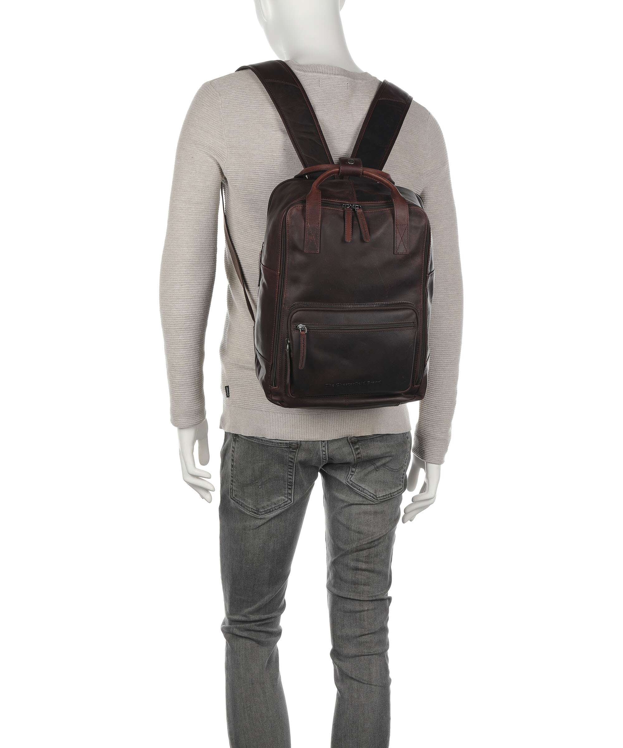 The Chesterfield Brand Cow Wax Pull Up Caicos Backpack brown