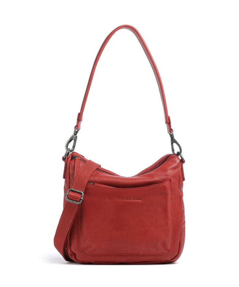 The Chesterfield Brand Washed Waxed Cow Caroline Shoulder bag red
