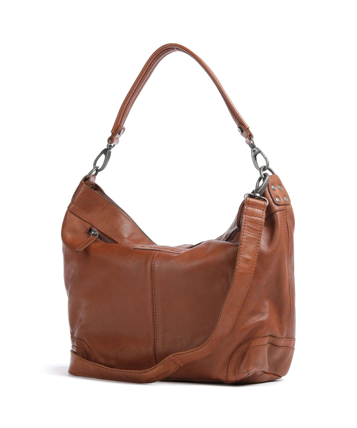 The Chesterfield Brand Washed Waxed Cow Bolivia Hobo bag cognac