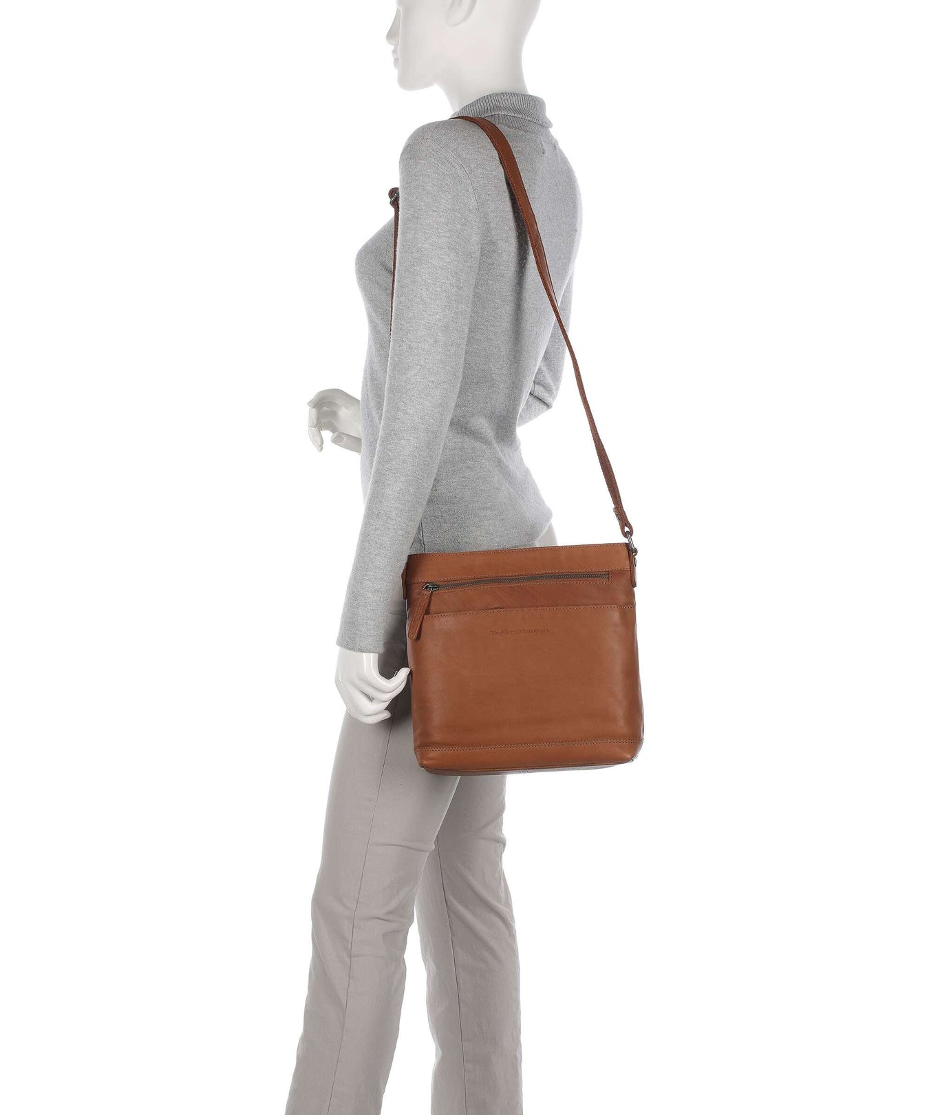 The Chesterfield Brand Cow Wax Pull Up Almeria Crossbody bag cognac