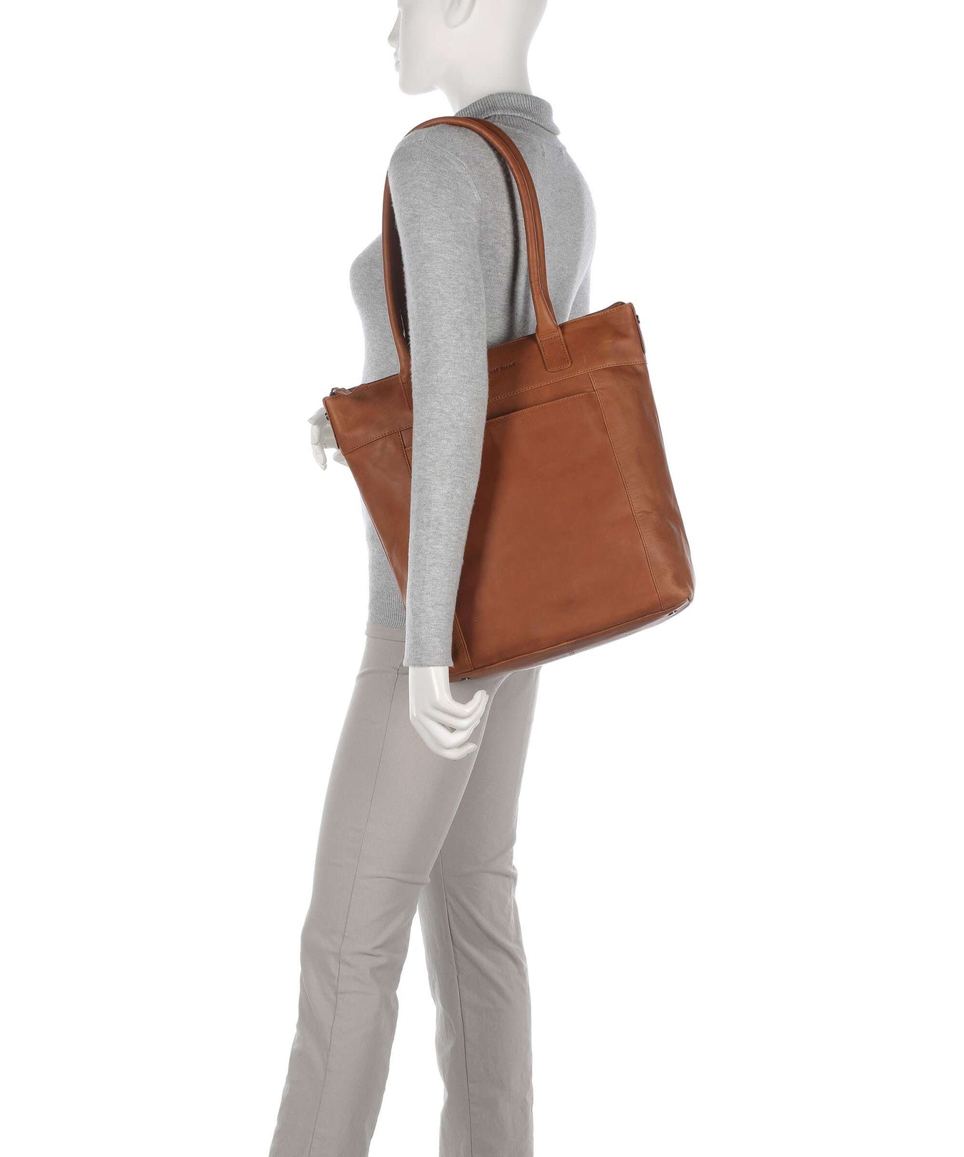 The Chesterfield Brand Cow Wax Pull Up Altona Tote bag cognac