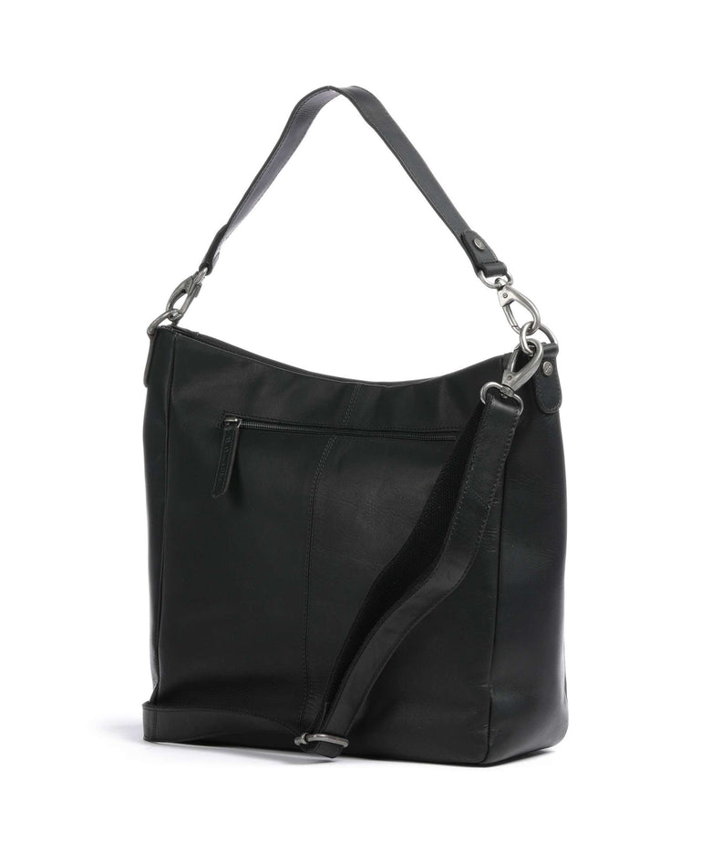 The Chesterfield Brand Cow Wax Pull Up Regina Hobo bag black