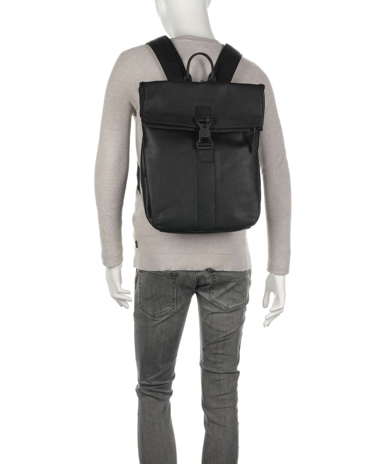 The Chesterfield Brand Cow Wax Pull Up Savona Backpack black