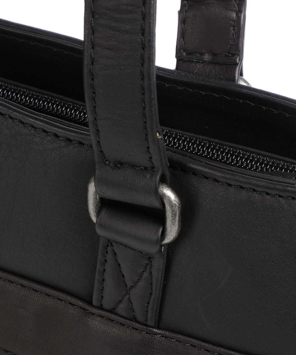 The Chesterfield Brand Wax Pull Up Cow Fidenza Tote bag black