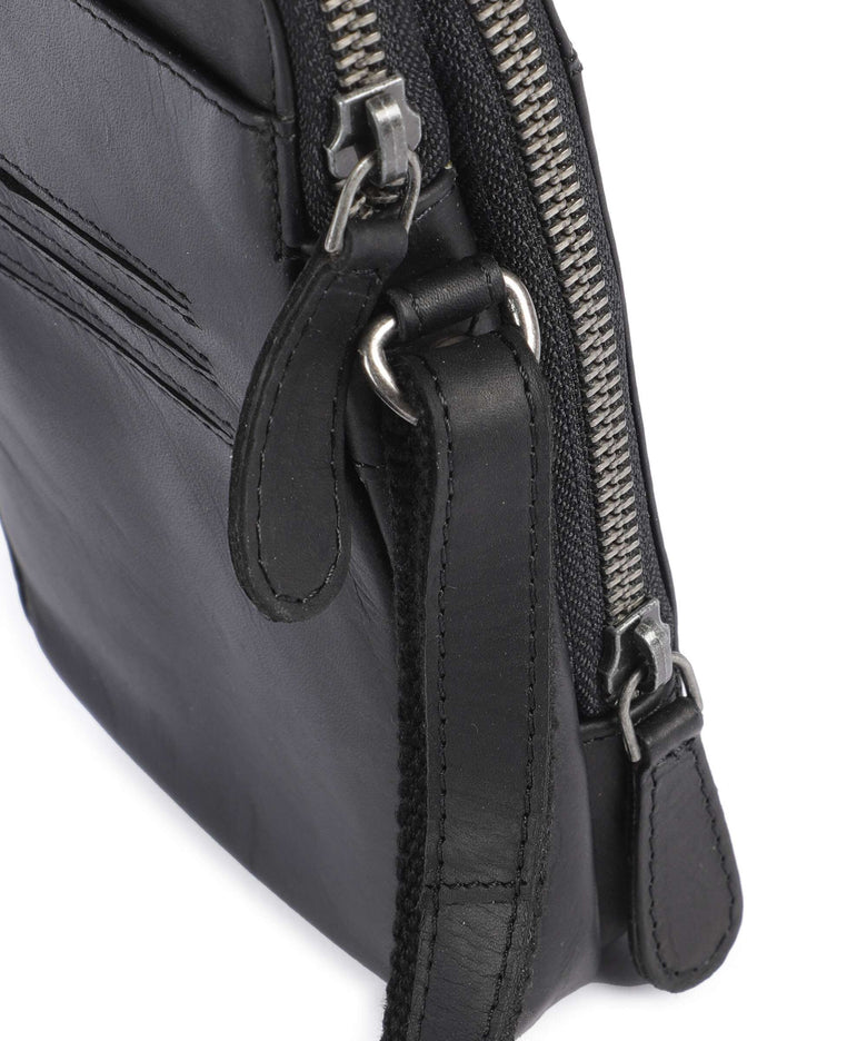 The Chesterfield Brand Cow Wax Pull Up Alesund Phone bag black