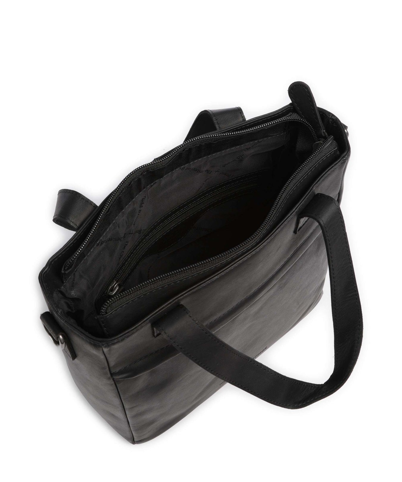 The Chesterfield Brand Cow Wax Pull Up Lingfield Handbag black