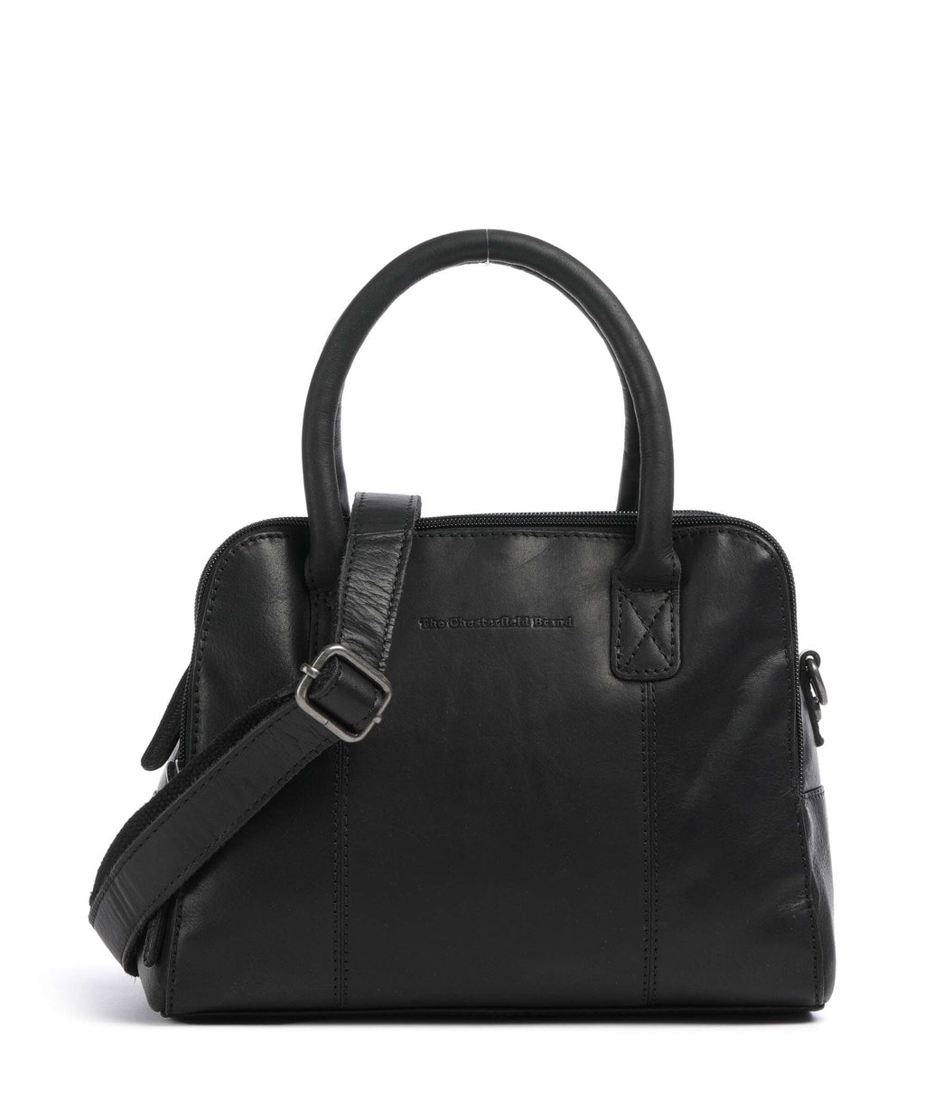 The Chesterfield Brand Wax Pull Up Cow Ezra Handbag black