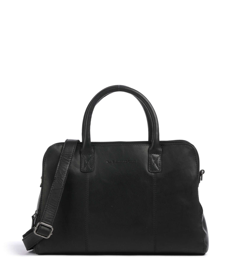 The Chesterfield Brand Cow Wax Pull Up Layton Handbag black