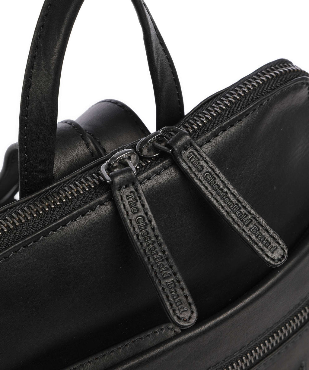 The Chesterfield Brand Cow Wax Pull Up Linford Backpack black