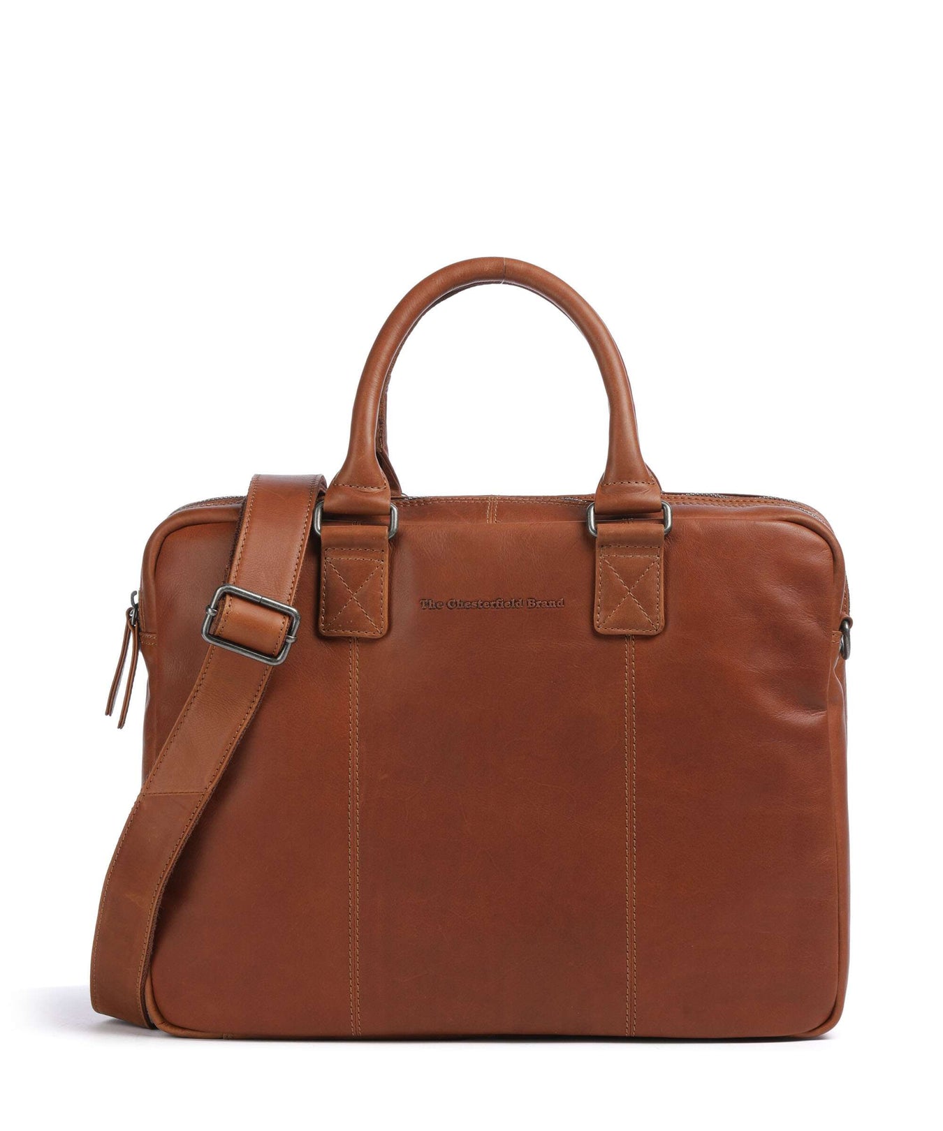 The Chesterfield Brand Cow Wax Pull Up Fabian Briefcase cognac