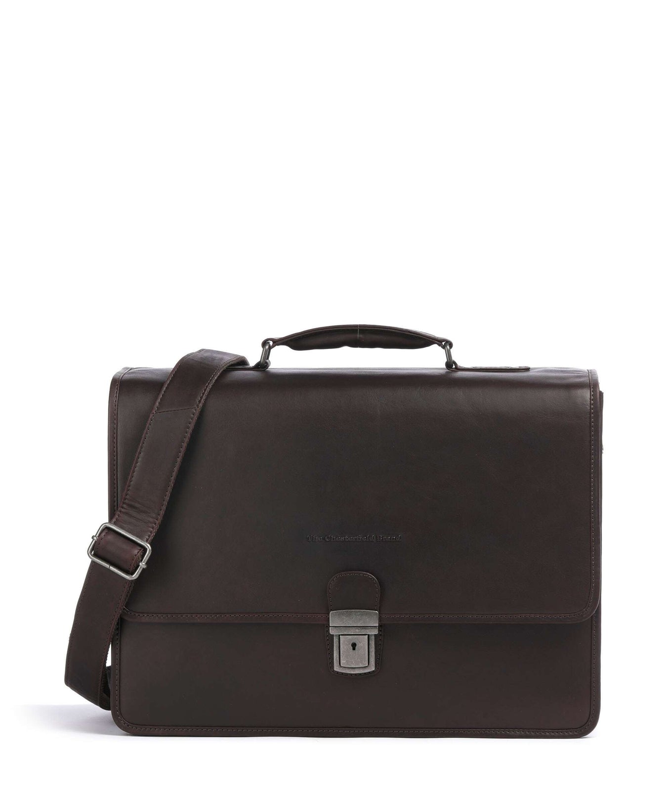 The Chesterfield Brand Cow Wax Pull Up Glenwood Briefcase brown