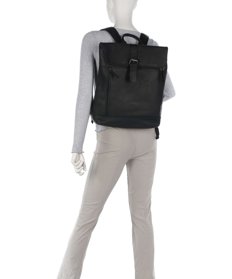 The Chesterfield Brand Cow Wax Pull Up Larsson Backpack black