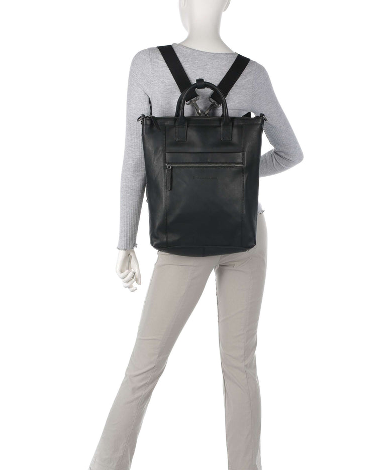 The Chesterfield Brand Cow Wax Pull Up Luisa Backpack bag black