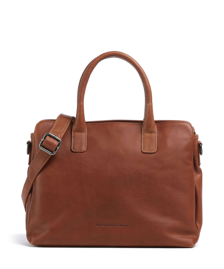 The Chesterfield Brand Wax Pull Up Cow Valmonte Handbag cognac