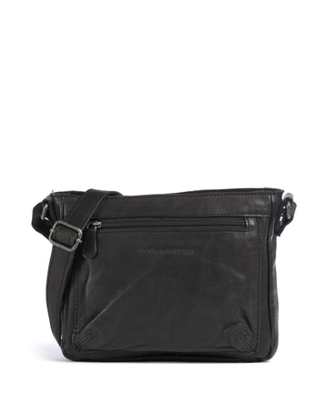 The Chesterfield Brand Washed Waxed Cow Aston Taška cez rameno black