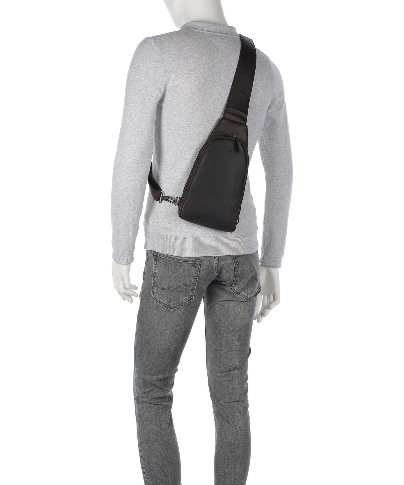 The Chesterfield Brand Wax Pull Up Cow Bowey Sling bag brown