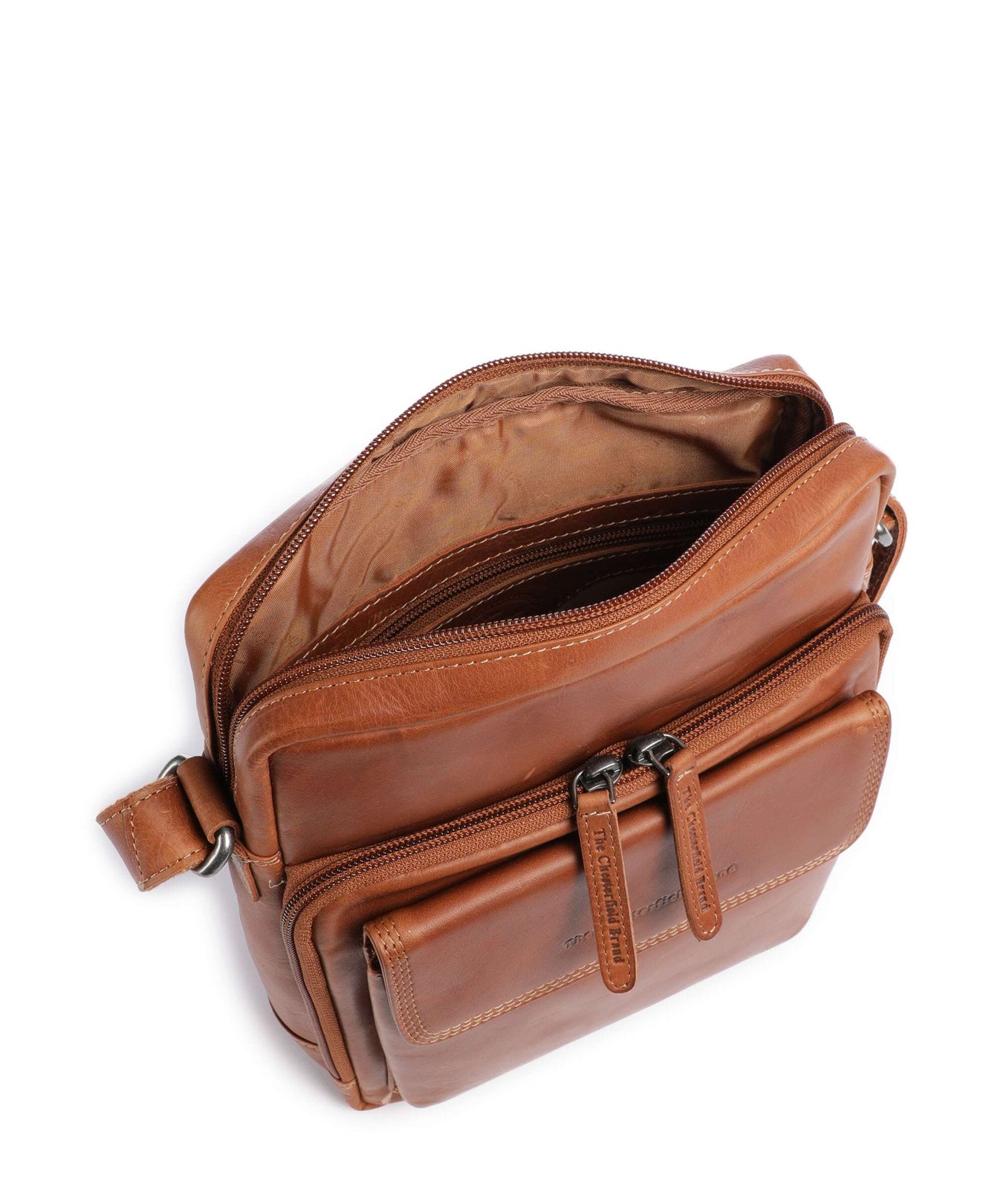 The Chesterfield Brand Wax Pull Up Cow Montira Crossbody bag cognac