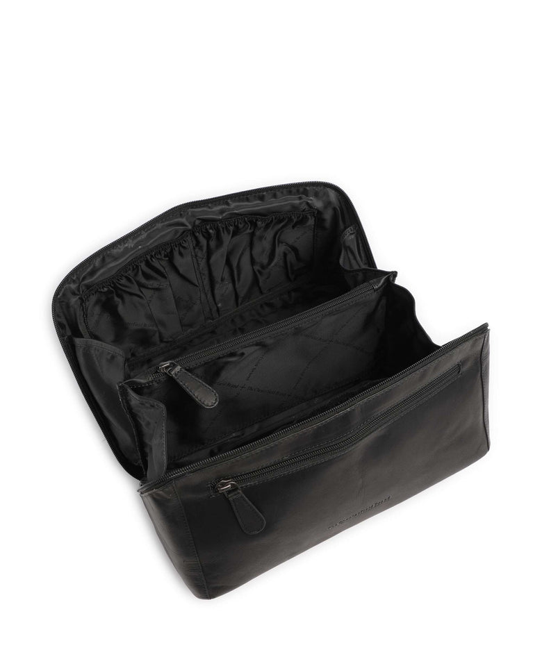 The Chesterfield Brand Wax Pull Up Cow Trevia Toiletry bag black