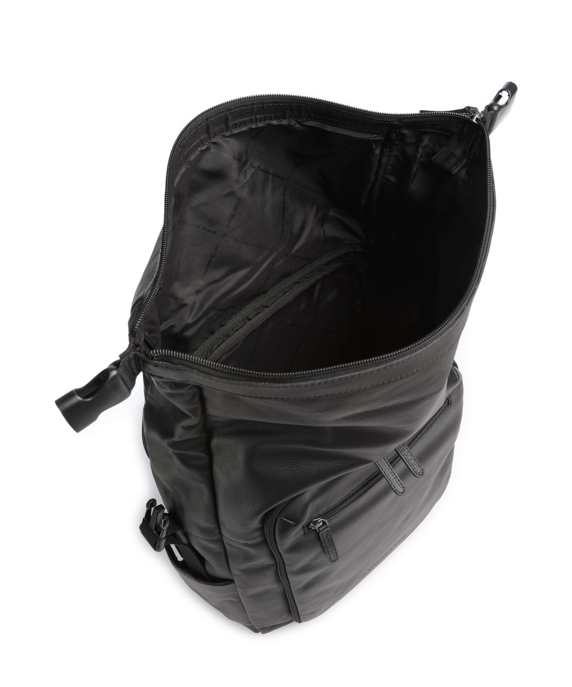 The Chesterfield Brand Wax Pull Up Cow Remo Rolltop backpack black