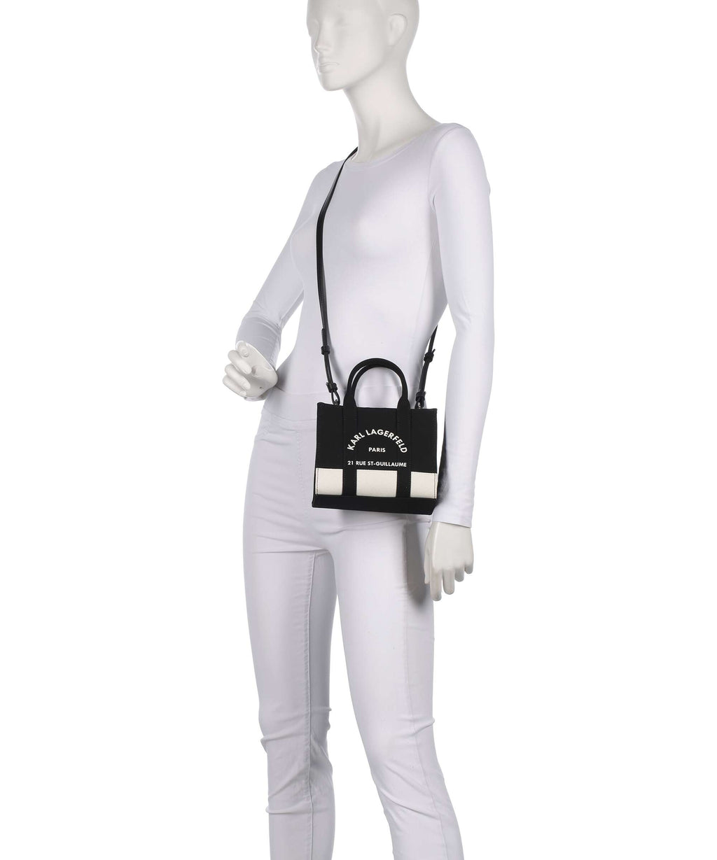 Karl Lagerfeld K/Rue St Guillaume Medium Handbag cannoli cream/black