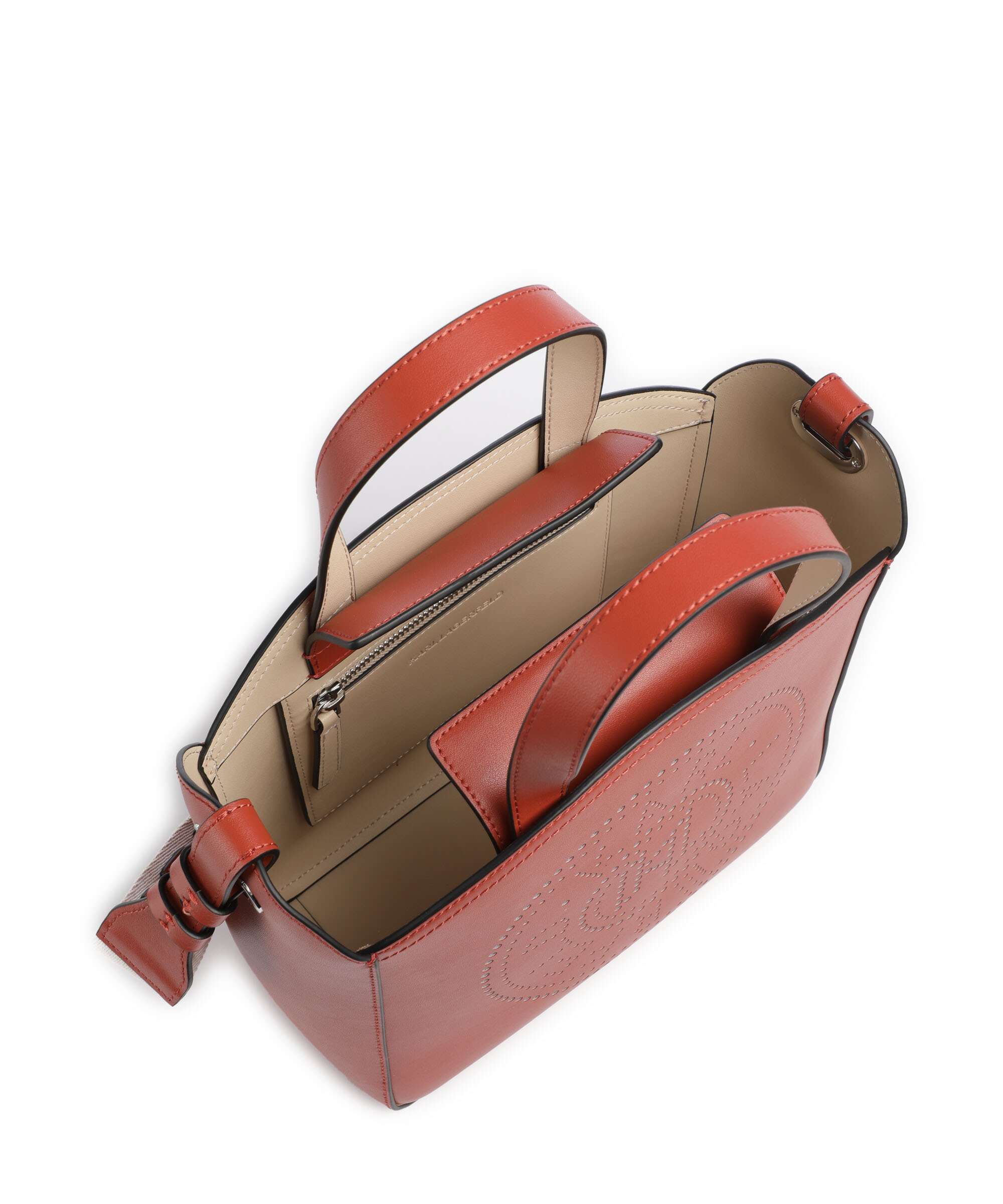 Karl Lagerfeld K/Circle Small Handbag red brick