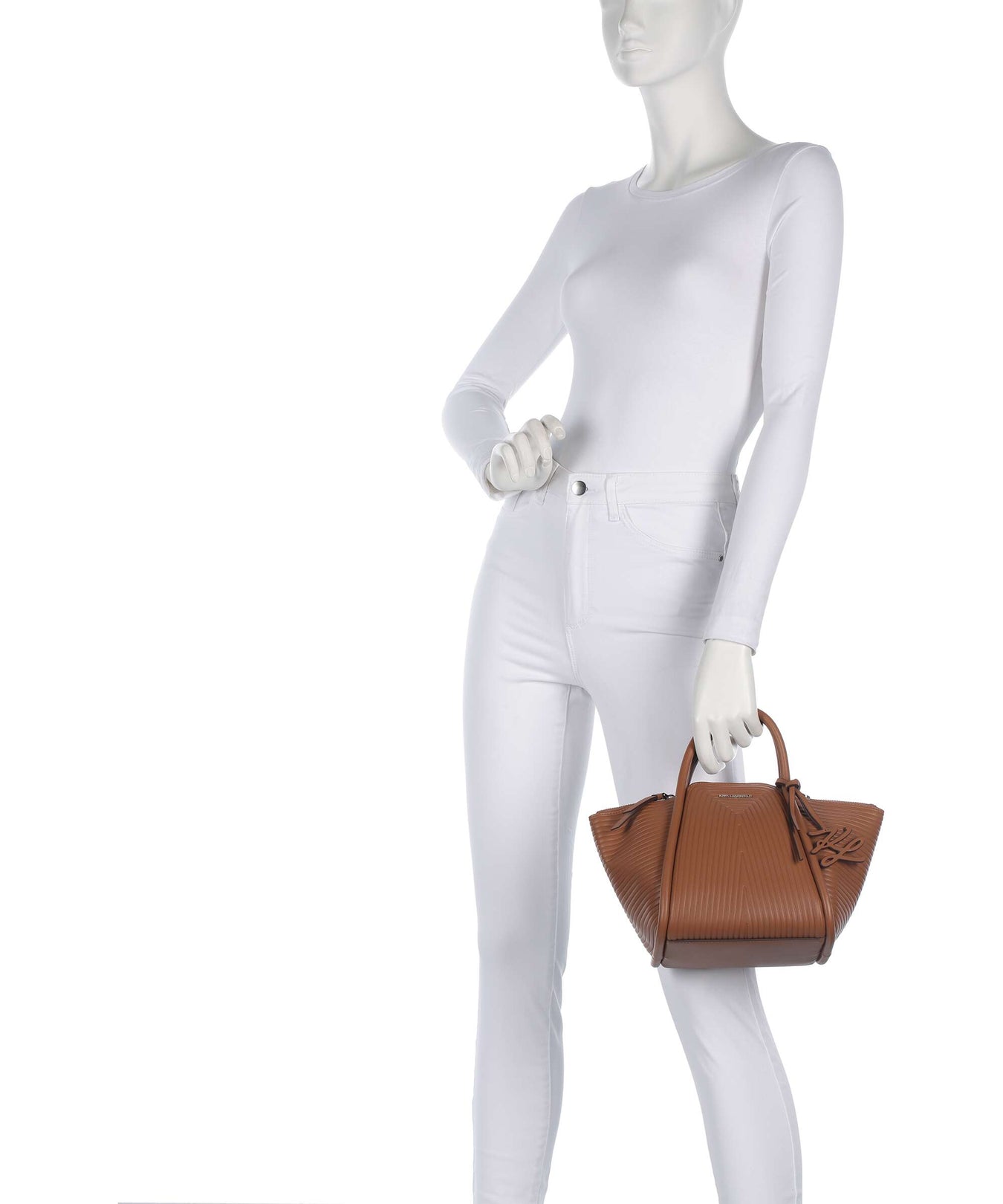 Karl Lagerfeld K/Wellen Small Handbag dark tan