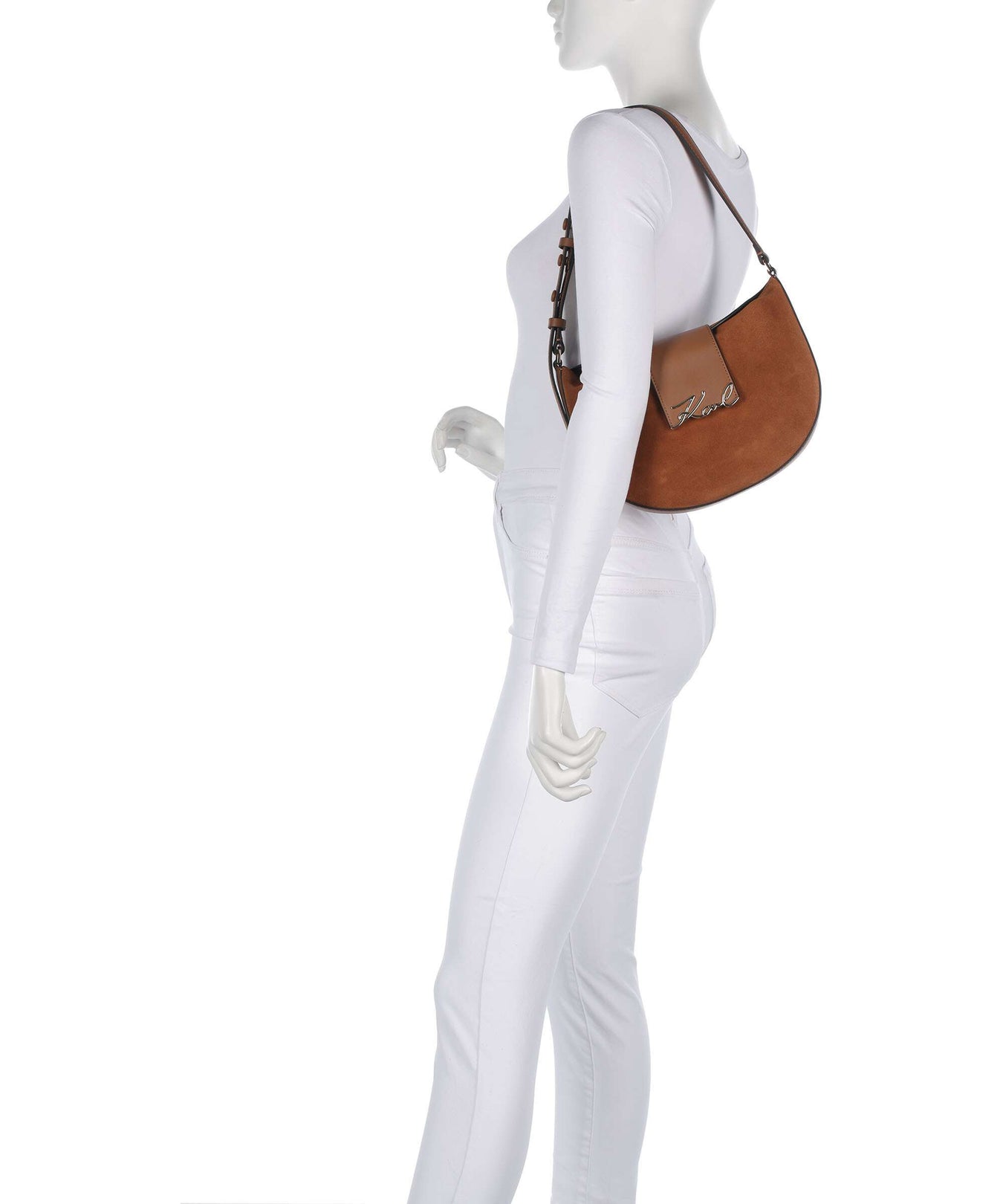 Karl Lagerfeld K/Signature Hobo bag dark tan