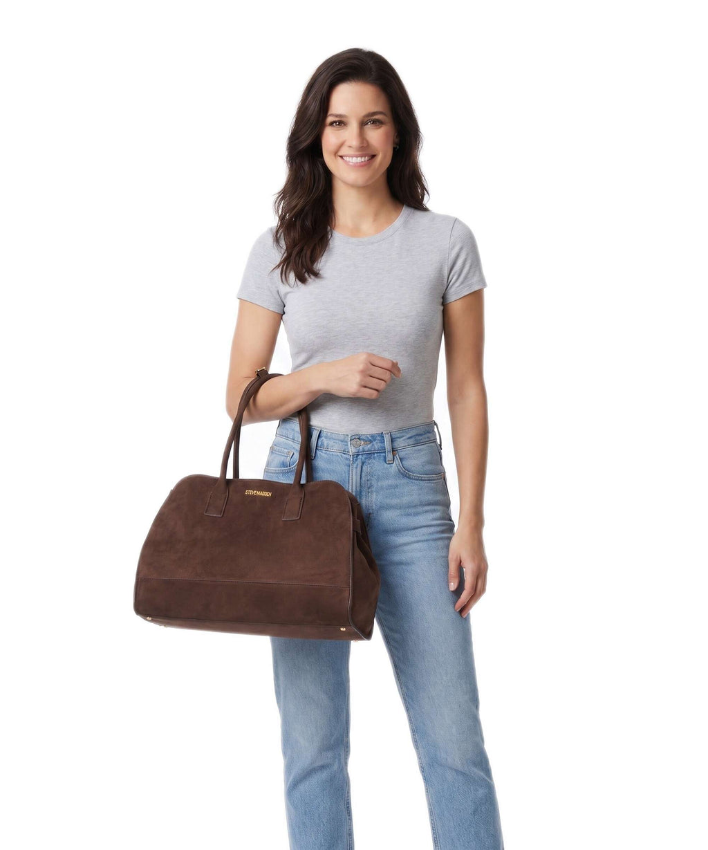 Steve Madden BRYLEIGH Tote bag chocolate/gold
